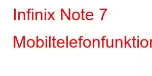 Infinix Note 7 Mobiltelefonfunktioner